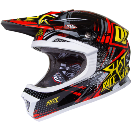 Casco Cross Shot Furious Raid Amarillo Rojo