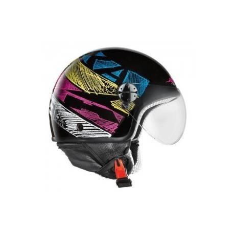 Casco Jet Axo Subway Black Yellow Ky
