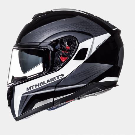 Casco Modular MT ATOM SV TARMAC Negro Blanco