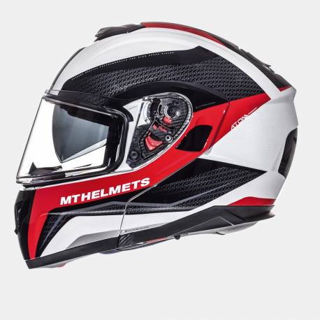 Casco Modular MT ATOM SV TARMAC Blanco Rojo