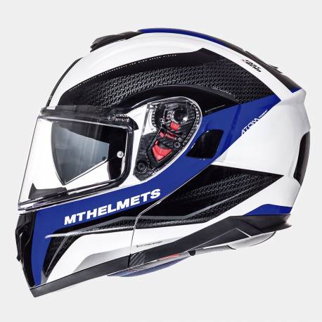 Casco Modular MT ATOM SV TARMAC blanco azul