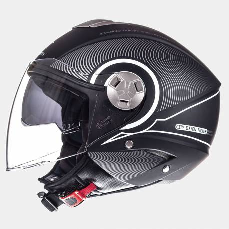 Casco MT City Eleven Sv Tron Black White