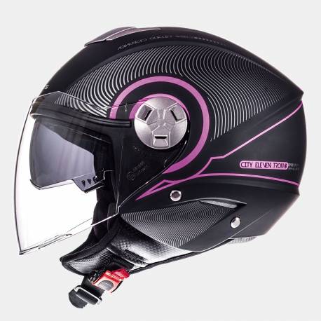 Casco MT City Eleven Sv Tron Black Fucsia
