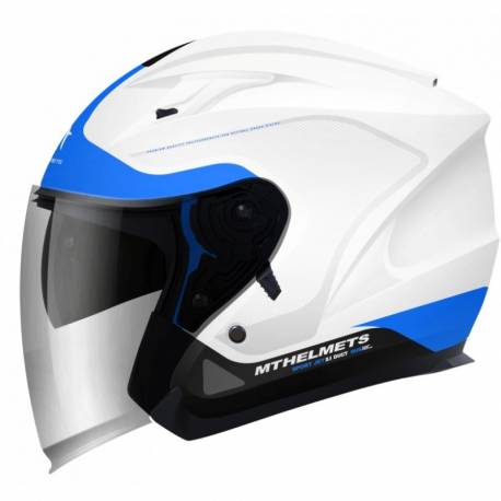 Casco Jet MT Avenue Crossroad Blanco Azul