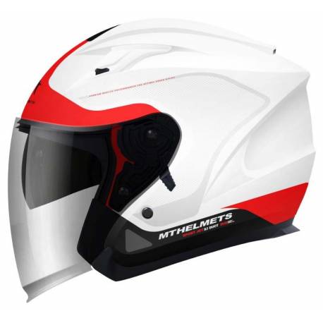 Casco Jet MT Avenue Crossroad Blanco Rojo