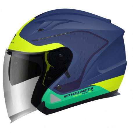 Casco Jet MT Avenue Crossroad Azul Amarillo