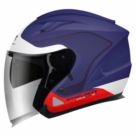 Casco Jet MT Avenue Crossroad Azul Rojo