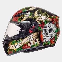 Casco MT Revenge Skull & Rose Negro Rojo