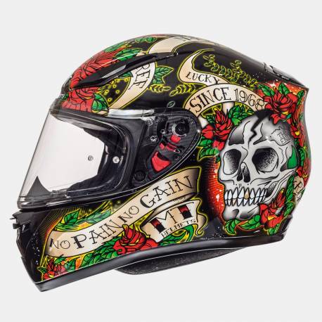 Casco MT Revenge Skull & Rose Negro Rojo