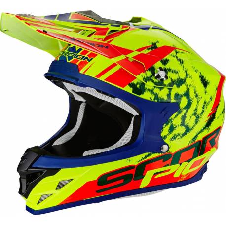 Casco Cross Scorpion VX-15 Evo Air Kistune Yellow Red