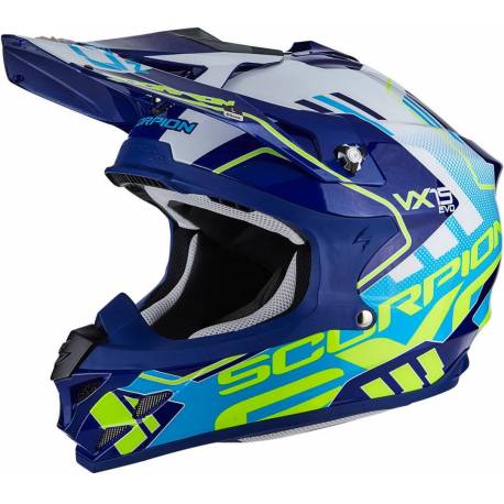 Casco Cross Scorpion VX-15 Evo Air Argo Blue White