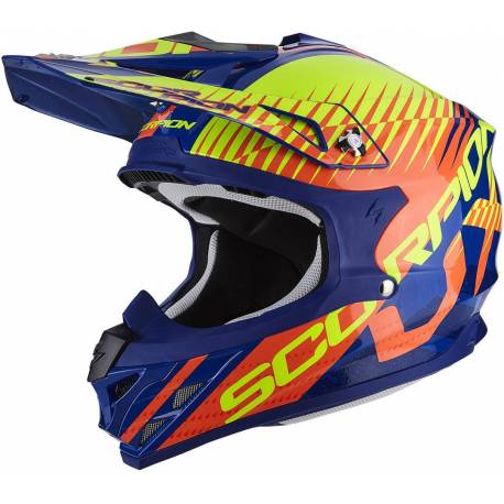Casco Cross Scorpion VX-15 Evo Air Sin Blue Orange