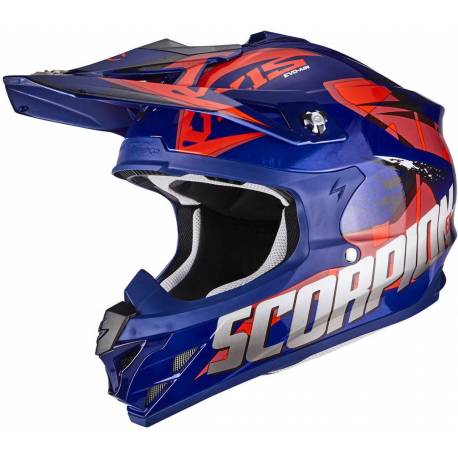 Casco Cross Scorpion VX-15 Evo Air Defender Blue Red