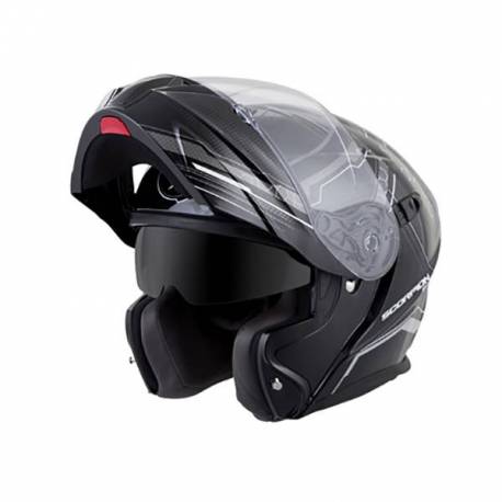 Casco Modular Scorpion Exo 920 Satellite Black Mat Argent