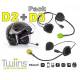 Pack Intercomunicador bluetooth twiins D3 y D2