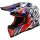 Casco Cross LS2 Fast Strong blanco azul rojo