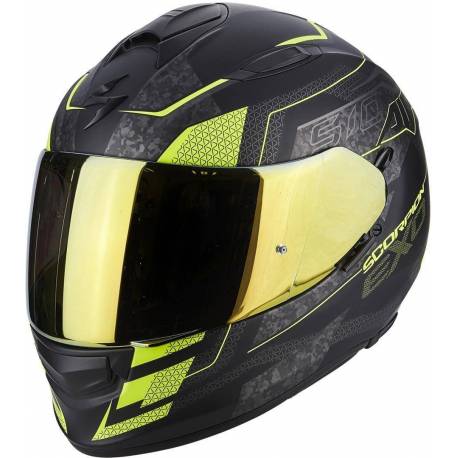 Casco Scorpion Exo 510 Air Galva Negro Mate Amarillo