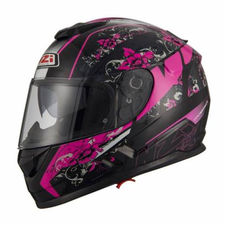 Casco Nzi Symbio 2 Duo Mega Her Negro Rosa