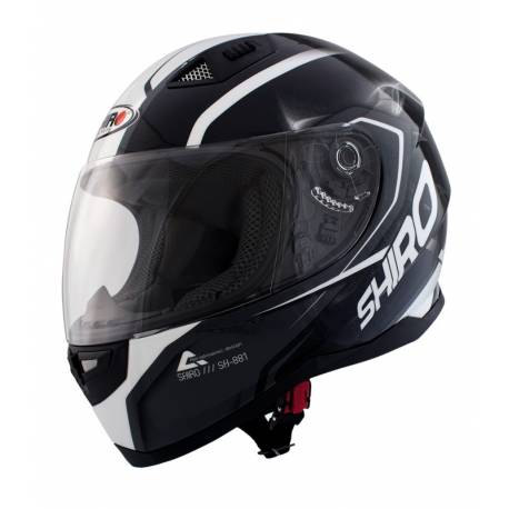 Casco Integral Shiro SH-881 Motegi Negro Blanco