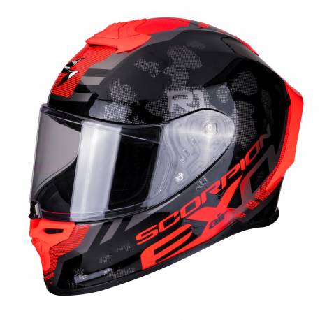 Casco Scorpion Exo R1 Air Ogi Negro Rojo