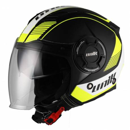 Casco Jet Unik CJ-11 Wolf Negro Amarillo