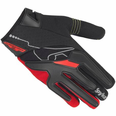 Guante Spyke Tech Short Stretch Negro Rojo
